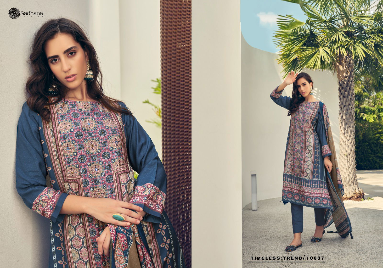 Harleen By Sadhana Muslin Silk Printed Dress Material Wholesale Clothing Distributors In India